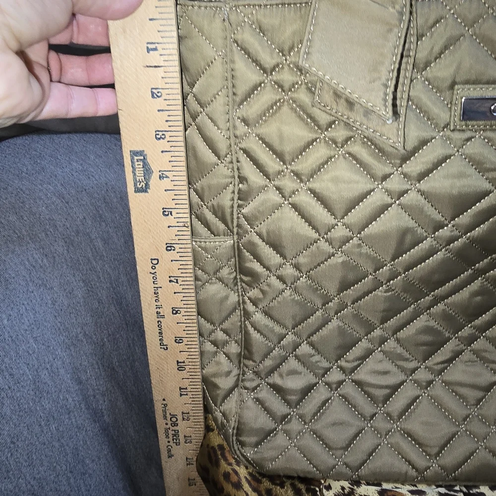 Calvin Klein Quilted Drab Olive Green Tote Bag - Picture 8 of 10